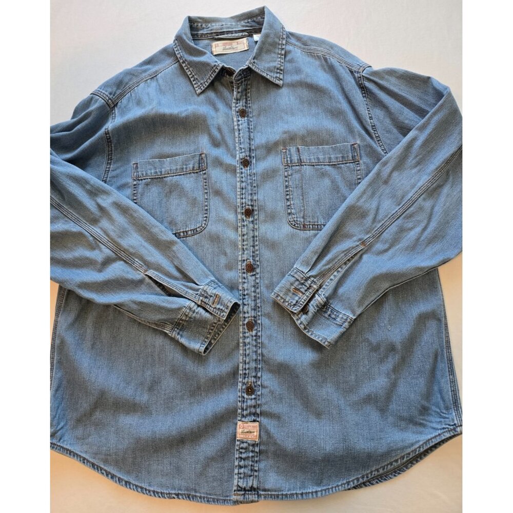 VTG Levi’s Denim Shirt Jacket Men’s XL Metal Button Western Workwear Trucker